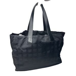 CHANEL Black Nylon Travel Line Tote Bag